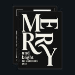 Modern minimal simple navy black merry Christmas Holiday Postcard<br><div class="desc">Modern minimal traditional retro vintage graphic typography black merry Christmas holiday card. Part of a bold fun holiday collection.</div>