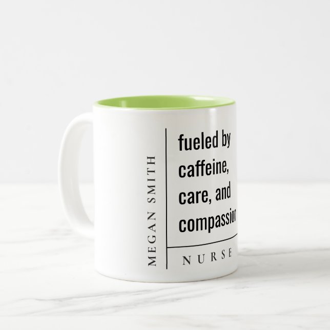 Modern Minimal Simple Nurse Healthcare Gift Two-Tone Coffee Mug (Front Left)