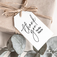 Modern minimal simple script black white thank you