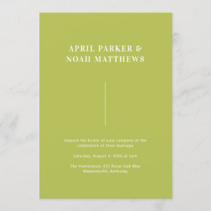 Modern Minimal Simple Typography Chartreuse Green Invitation