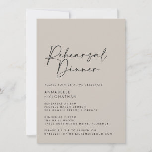 Modern Minimal simple Wedding Rehearsal Dinner Invitation