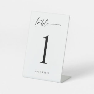 Modern Minimal Simple Wedding Table Numbers Pedestal Sign