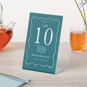 Modern Minimal Simple Wedding Table Numbers Pedestal Sign