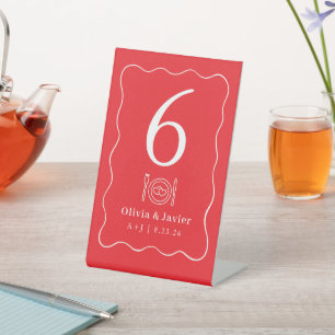 Modern Minimal Simple Wedding Table Numbers Pedestal Sign