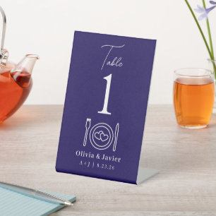 Modern Minimal Simple Wedding Table Numbers Pedestal Sign