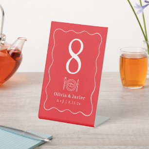 Modern Minimal Simple Wedding Table Numbers Pedestal Sign