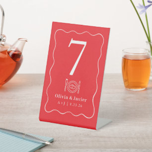 Modern Minimal Simple Wedding Table Numbers Pedestal Sign
