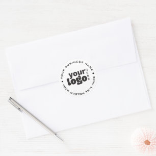 Modern Minimal Simple Your Logo Here Classic Round Sticker