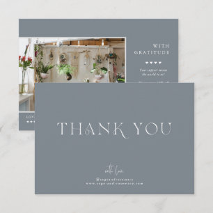 Modern Minimal Slate Grey Business Thank You Card