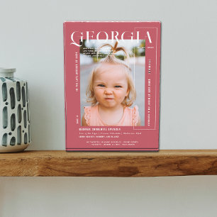 Modern Minimal Snapshot   Any Year Birthday  Photo Block