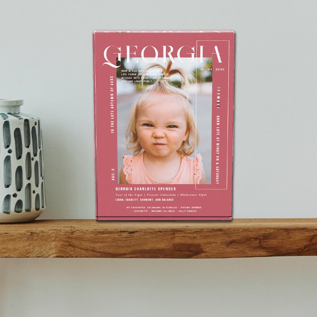 Modern Minimal Snapshot | Any Year Birthday  Photo Block (Creator Uploaded)