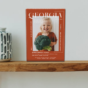 Modern Minimal Snapshot   Any Year Birthday Photo Block