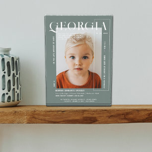 Modern Minimal Snapshot   Any Year Birthday Photo Block