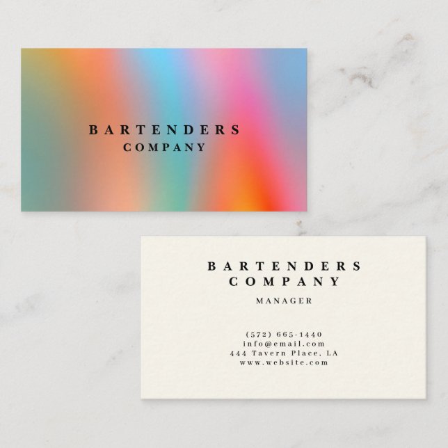 Modern Minimal Soft Gradient Colors Business Card (Front/Back)