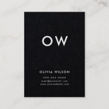 Modern Minimal Solid Black Monogram Initial