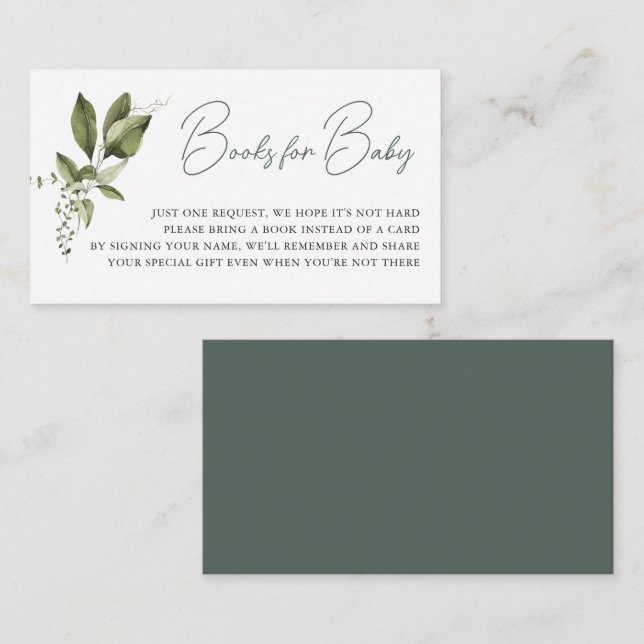 Modern Minimal | Spring Greenery Book Request Enclosure Card (Front/Back)