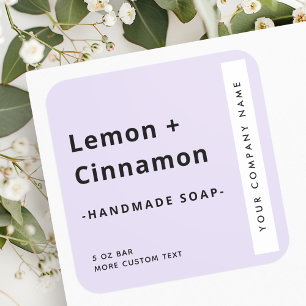 Modern minimal square light purple product label