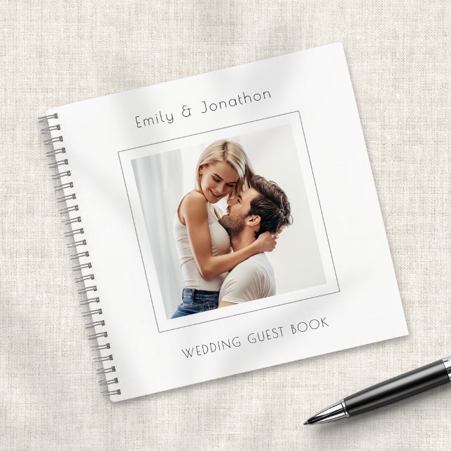 Modern Minimal Square Photo Wedding Guest Book (Creator Uploaded)