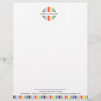 MODERN MINIMAL stripe logo rainbow pride LGBTQ Custom Letterhead