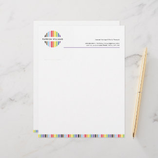 MODERN MINIMAL stripe logo rainbow pride LGBTQ Custom Letterhead