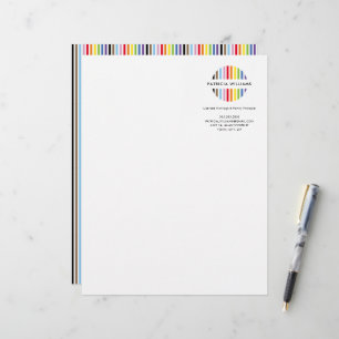 MODERN MINIMAL stripe logo rainbow pride LGBTQ Custom Letterhead