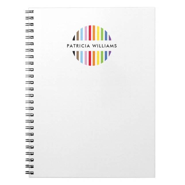MODERN MINIMAL stripe logo rainbow pride LGBTQ Notebook (Front)