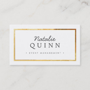 MODERN MINIMAL stylish gold border charcoal grey Business Card