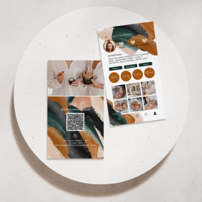 Modern minimal stylish multi photo QR CODE Busines Business Card (Creator Uploaded)