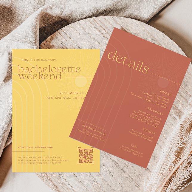 Modern Minimal Summer | Bachelorette Weekend Invitation (Creator Uploaded)