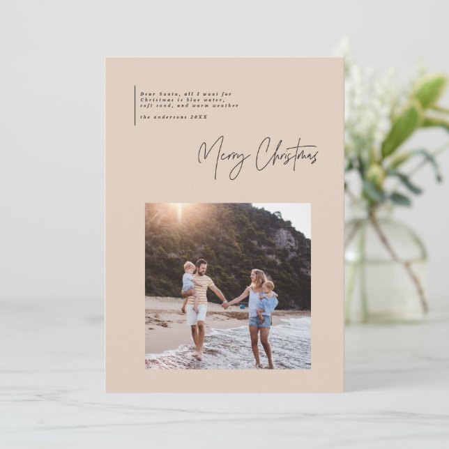 Modern minimal sunny Christmas photo script (Standing Front)