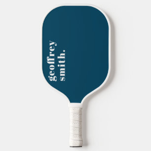 Modern Minimal Teal Blue Your Custom Name  Pickleball Paddle