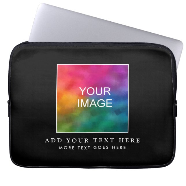 Modern Minimal Template Upload Photo Image Picture Laptop Sleeve (Front)