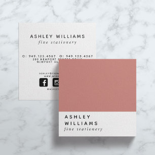 Modern Minimal Terra Cotta Social Media Square Business Card