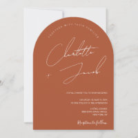 Modern minimal terracotta burn orange wedding