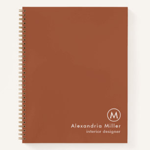Modern Minimal Terracotta Monogram Notebook