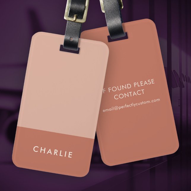 Modern minimal terracotta shades luggage tag (Creator Uploaded)