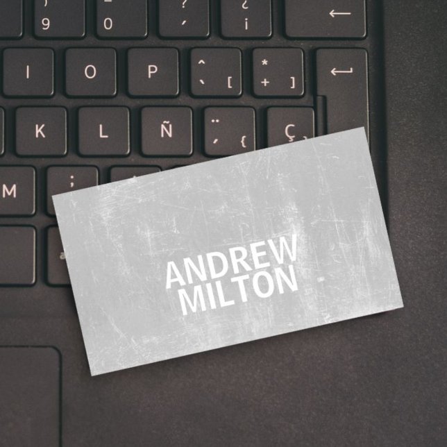 Modern Minimal Texture Grey Bold Consultant Business Card (Creator Uploaded)