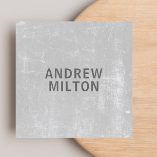 Modern Minimal Texture Grey Bold Consultant Square Business Card