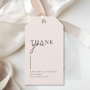 Modern, Minimal, "THANK YOU" Wedding Gift Tags