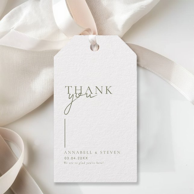 Modern, Minimal, "THANK YOU" Wedding Gift Tags (Modern, Minimal, "THANK YOU" Wedding Gift Tags)