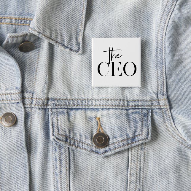 Modern Minimal The CEO Black 15 Cm Square Badge (In Situ)