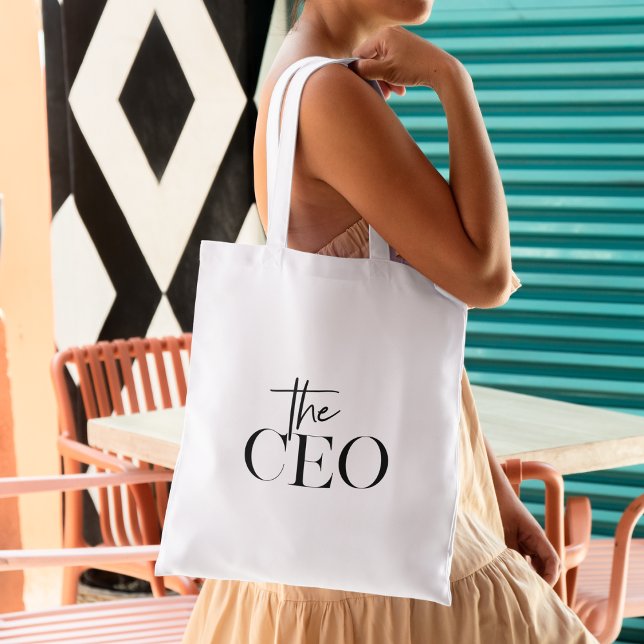 Modern Minimal The CEO Black Tote Bag (Creator Uploaded)