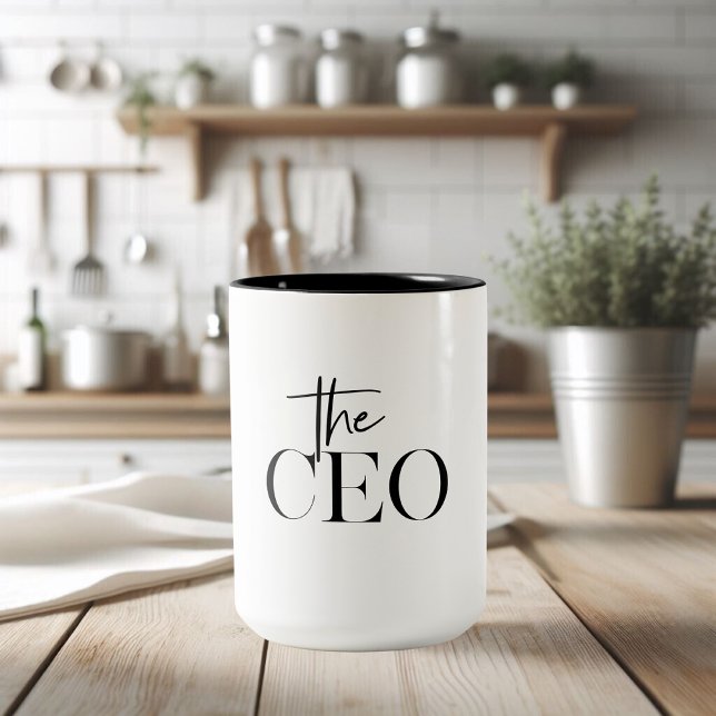 Modern Minimal The CEO Black Two-Tone Coffee Mug (Creator Uploaded)