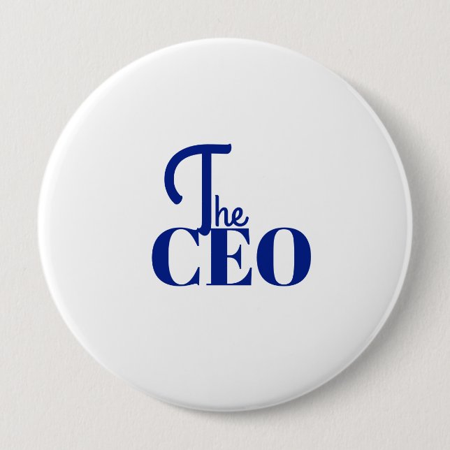 Modern Minimal The CEO Blue 10 Cm Round Badge (Front)