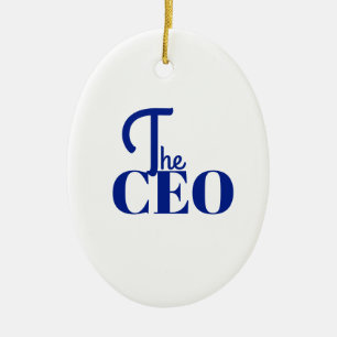 Modern Minimal The CEO Blue Ceramic Ornament