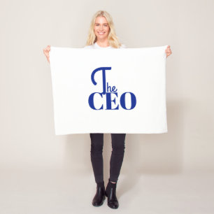 Modern Minimal The CEO Blue Fleece Blanket
