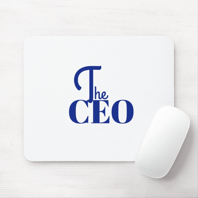 Modern Minimal The CEO Blue Mouse Pad (With Mouse)