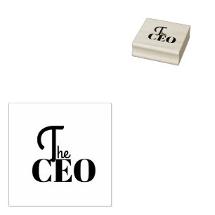Modern Minimal The CEO Blue Rubber Stamp