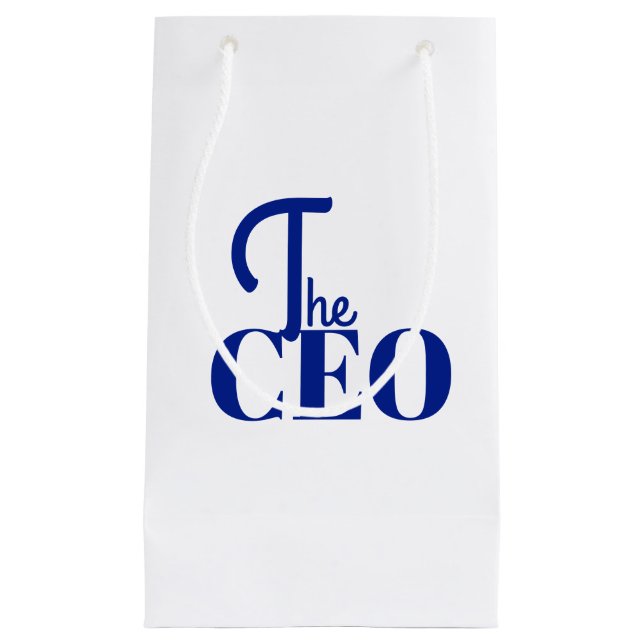 Modern Minimal The CEO Blue Small Gift Bag (Front)