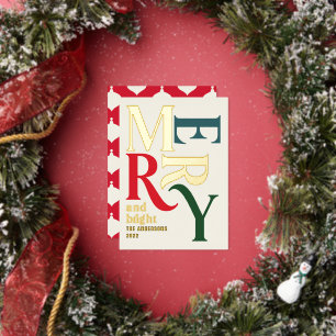 Modern minimal traditional merry Christmas Foil Ho Holiday Card